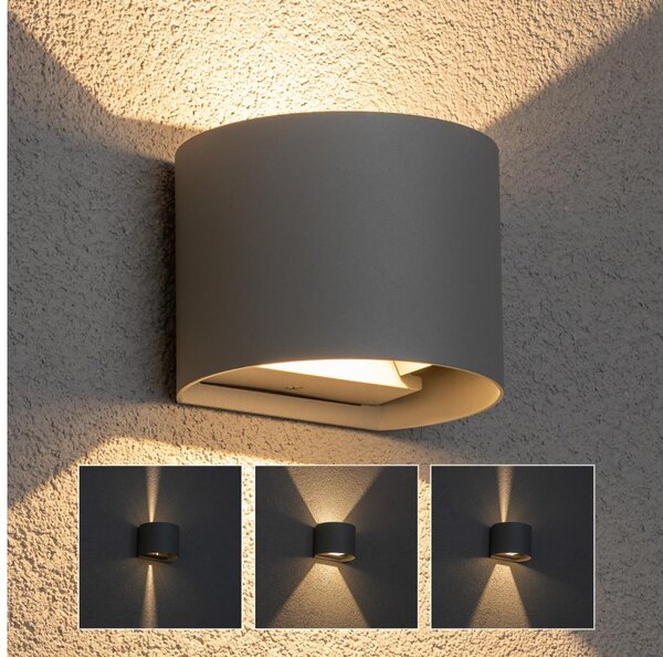 Brilagi - LED Venkovní nástěnné svítidlo RONDO LED/6W/230V šedá IP54