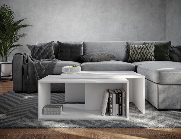 Konferenční stolek PLATAN ROOM obdélníkový 90 x 48 x 40 cm bílý
