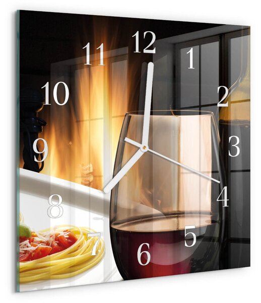 Skleněné hodiny Špagety zskb-30x30-00086377