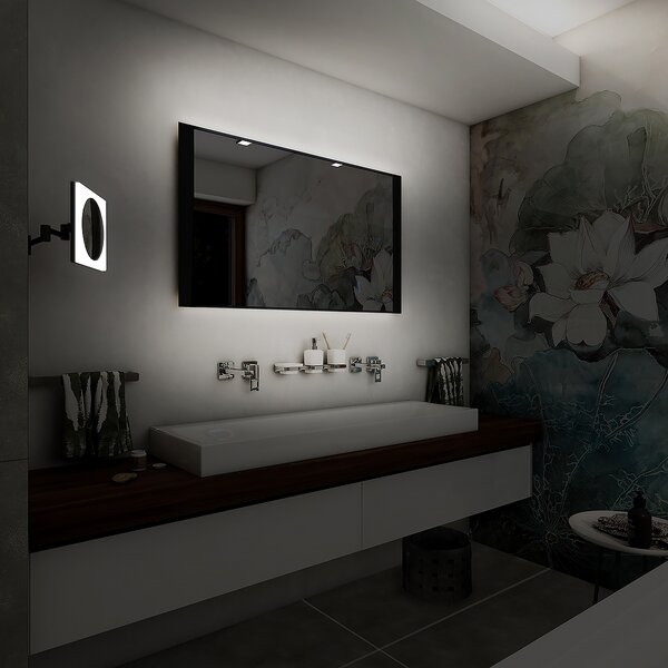 Nimco černé zrcadlo do koupelny s LED osvětlením 80 x 60 ZPC 41003-90