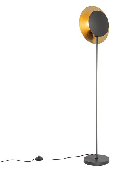 Stojací lampa v Art Deco stylu černá se zlatem - Emilienne