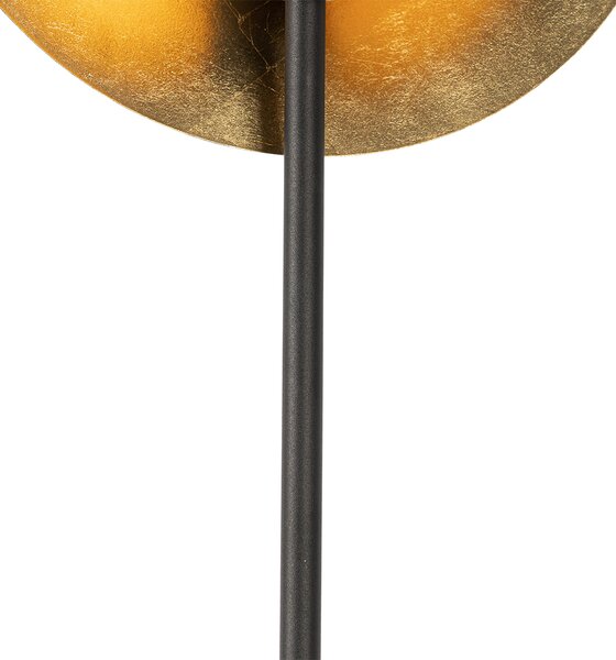 Stojací lampa v Art Deco stylu černá se zlatem - Emilienne