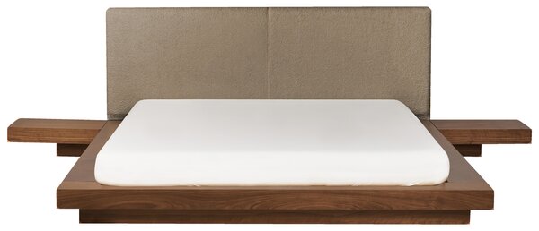 Postel Buklé ZEN 160 x 200 cm Hnědý jasan
