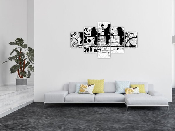 Obraz - Týmová práce, jízda na kole (125x70 cm)