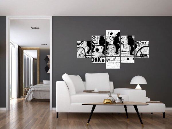 Obraz - Týmová práce, jízda na kole (125x70 cm)