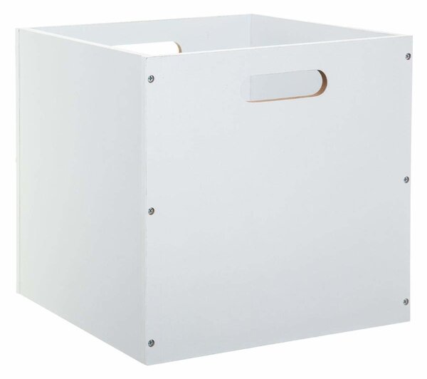 Dřevěná skladovací krabice v bílé barvě, 31 x 31 cm