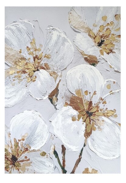 Obraz s ručně malovanými prvky na plátně 70x100 cm Petal Glow – Styler