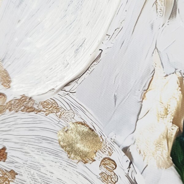Obraz s ručně malovanými prvky na plátně 70x100 cm Petal Glow – Styler