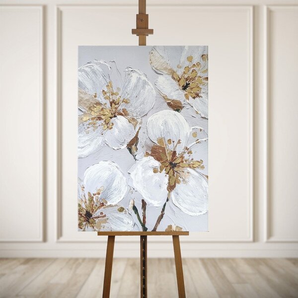 Obraz s ručně malovanými prvky na plátně 70x100 cm Petal Glow – Styler