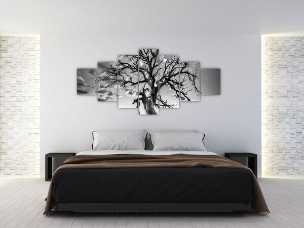 Obraz - Černobílý strom (210x100 cm)