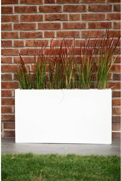 Květináč ELEMENTO SLIM, sklolaminát, šířka 90 cm, bílá