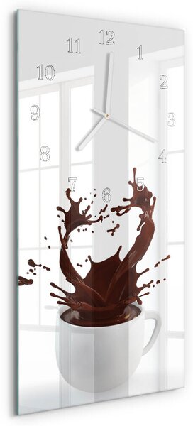 Skleněné hodiny vertikální Káva zsppb-30x60-00090488