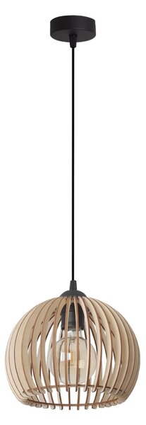 Závěsné svítidlo Timber 6, 1x dřevěné stínítko, (fi 21 cm)