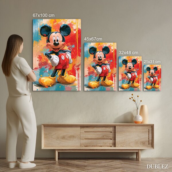 DUBLEZ | Pop art Disney obraz - Mickey Mouse | UV tisk, Premium