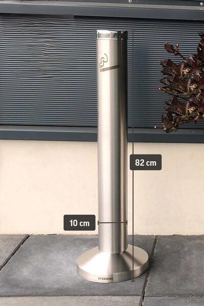 Stojící popelník FUMO, průměr 10 cm, nerez, stříbrný