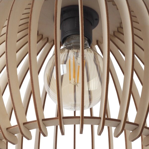 Závěsné svítidlo Timber 6, 1x dřevěné stínítko, (fi 32 cm)