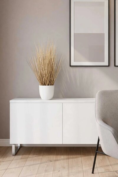 Umělá tráva v květináči BOHO, plast, výška 54 cm, béžová