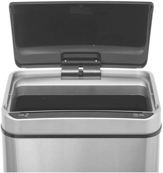 Automatický odpadkový koš 40L, nerezová ocel, stříbrná
