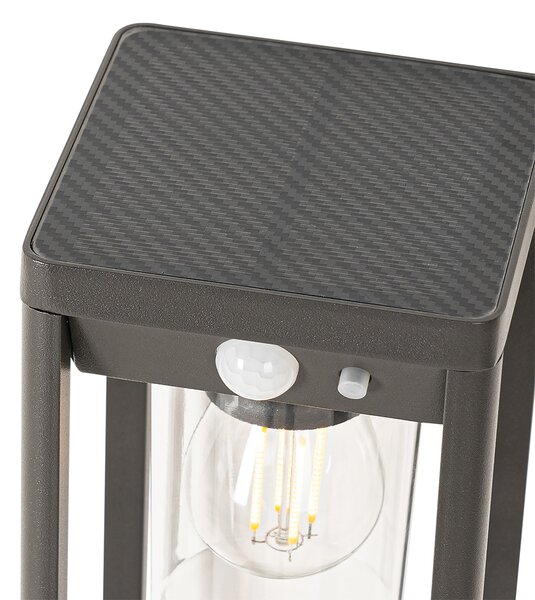 Venkovní stojací lampa tmavě šedá 25 cm s stmívatelným světlem a senzorem na solární pohon - Sonne