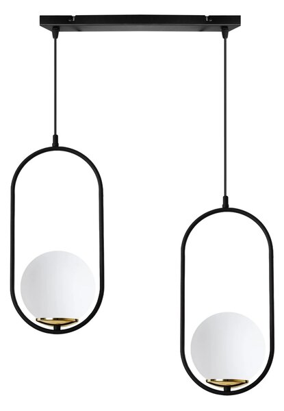 Závěsné svítidlo Florence, 2x bílé skleněné stínítko, b/g, UI