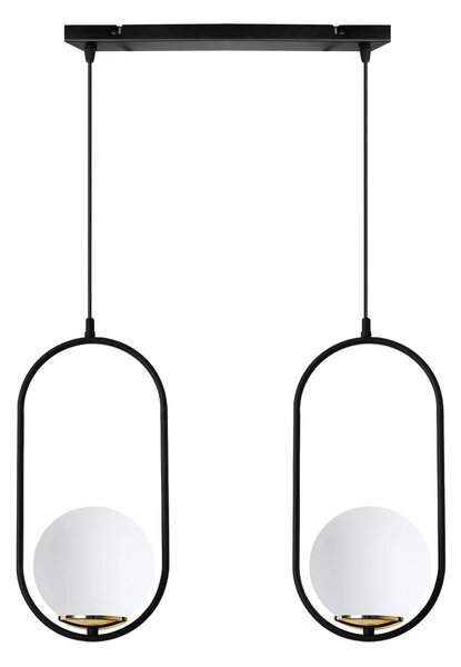 Závěsné svítidlo Florence, 2x bílé skleněné stínítko, b/g, UI