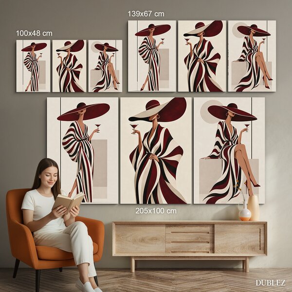 DUBLEZ | Vícedílný set obrazů na stěnu - Glamour set | UV tisk, Premium