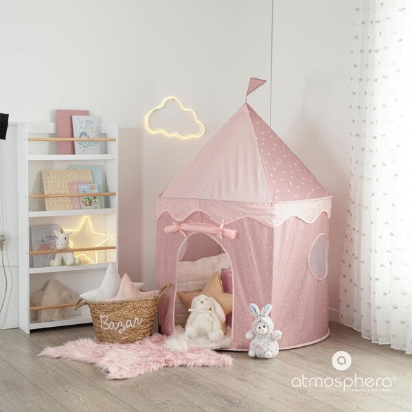 Dětský stan, O 100 cm, polyester, růžová barva