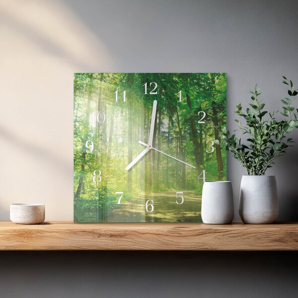 Skleněné hodiny Lesní příroda zskb-30x30-00085270