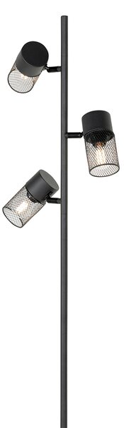 Průmyslová stojací lampa černá 3-světlo - Jim