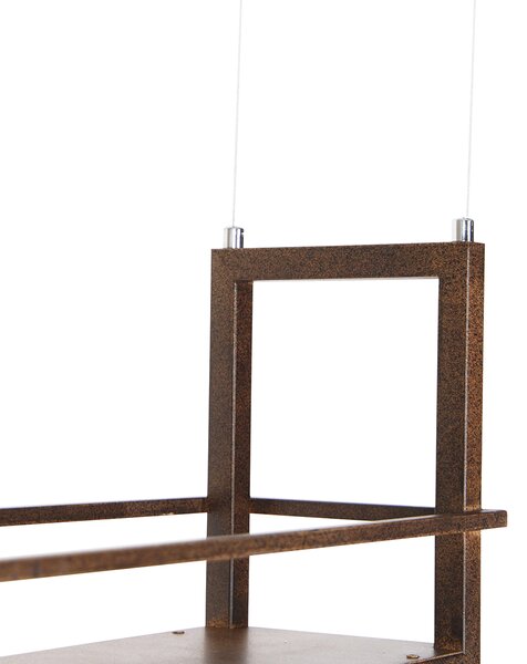 Chytré závěsné svítidlo rezavě hnědé s poličkou vč. 4 Wi-Fi A60 - Cage Rack