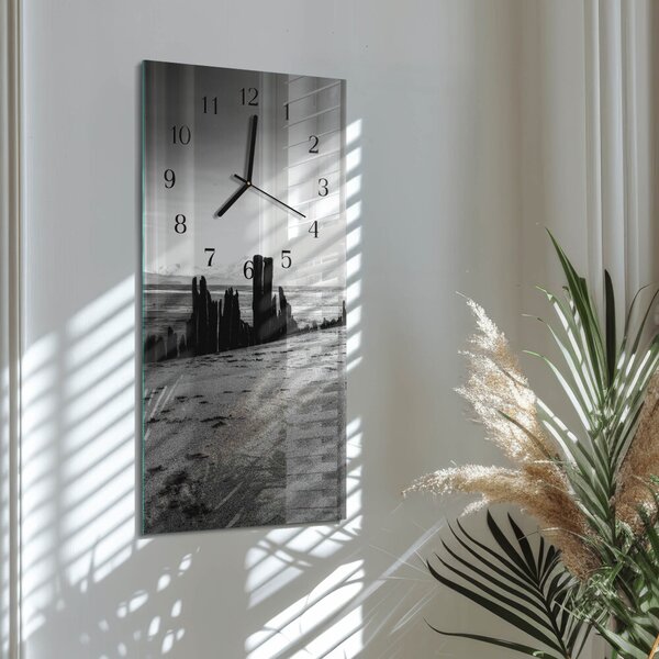 Skleněné hodiny vertikální Pláž zsppc-30x60-00171317