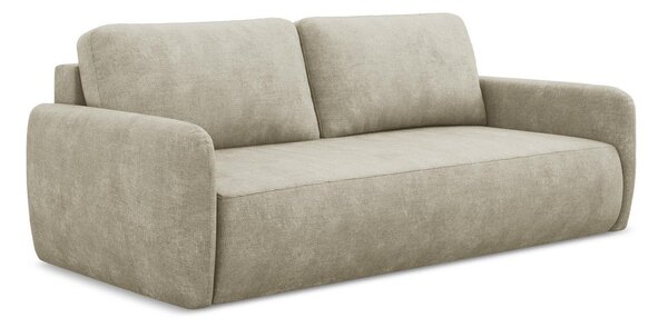 Béžová žinylková rozkládací/s úložným prostorem pohovka 218 cm Lilo – Makamii