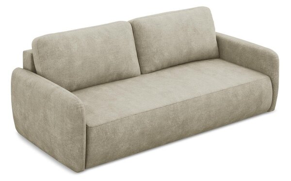 Béžová žinylková rozkládací/s úložným prostorem pohovka 218 cm Lilo – Makamii