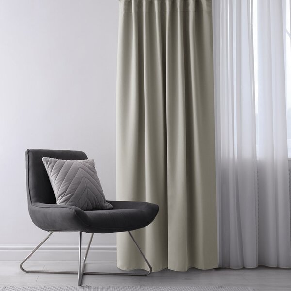 Závěs AmeliaHome Blackout s průchodkami světle béžový, velikost 140x245