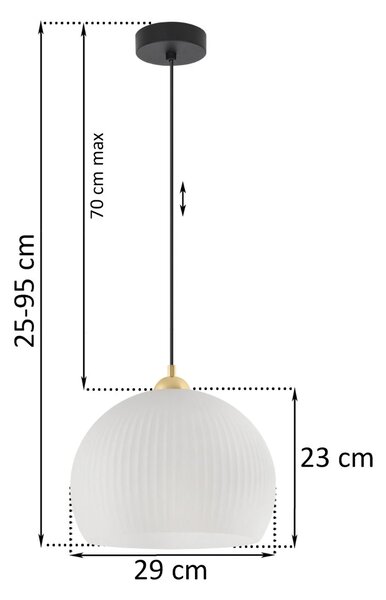 Závěsné svítidlo Riffle 5, 1x bílé skleněné stínítko, g