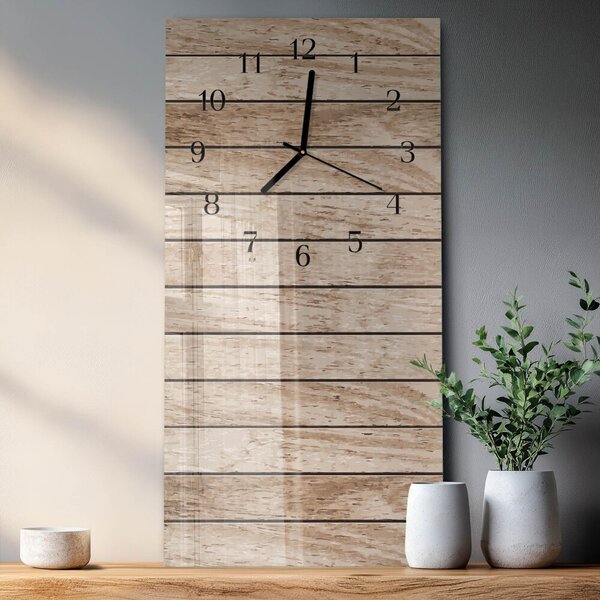 Skleněné hodiny vertikální Dřevo zsppc-30x60-00260396