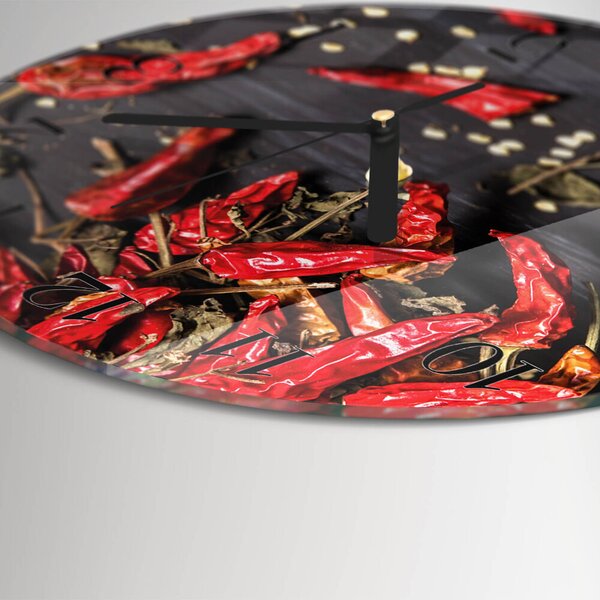 Skleněné nástěnné hodiny Chilli papričky zsoc-fi30-00180958