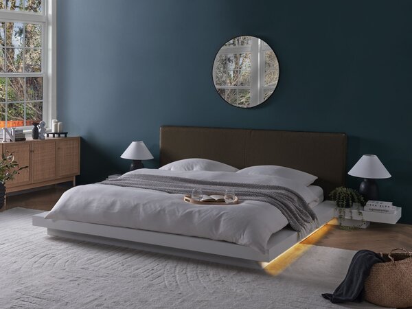 LED postel Buklé ZEN 160 x 200 cm Bílá