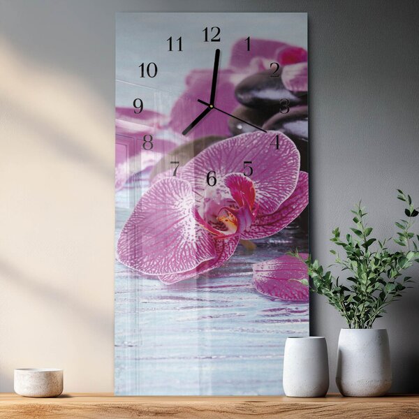Skleněné hodiny vertikální Nápad na orchideje zsppc-30x60-00181194