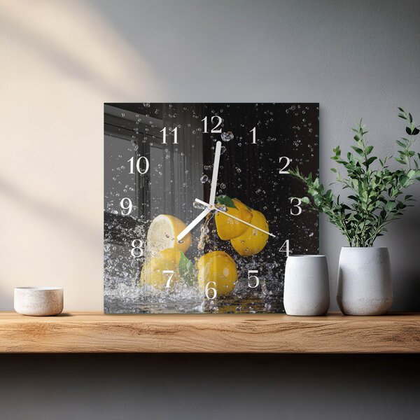 Skleněné hodiny Citrony zskb-30x30-00087824