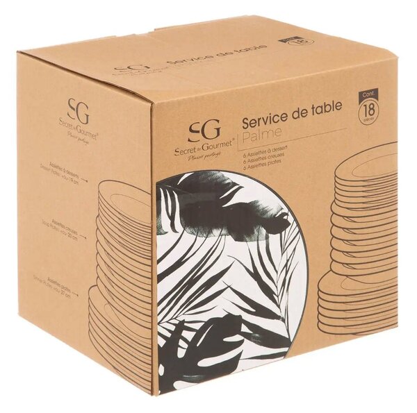 Jídelní souprava PALME BLACK, 18 ks