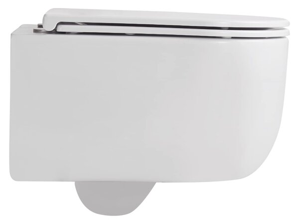 Invena Korfu wc mísa se sedátkem s pomalým sklápěním závěsná bez splachovacího kruhu s vírovým splachováním bílá lesk CE-95-001