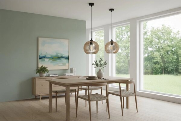 Závěsné svítidlo Timber 5, 1x dřevěné stínítko