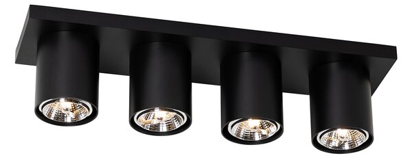 Moderní stropní bodové světlo černé 4-světlo - Tubo
