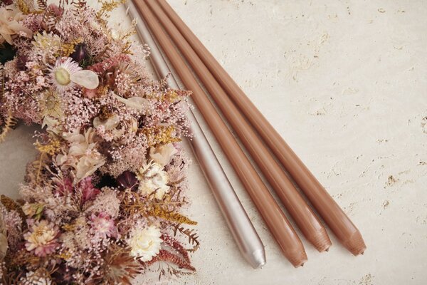 Svíčka Taper 32 cm – 72 Terra Cotta – set 2 ks