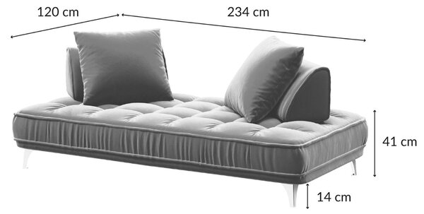 Devichy Sametová pohovka Chloe 234 cm