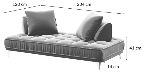 Devichy Sametová pohovka Chloe 234 cm
