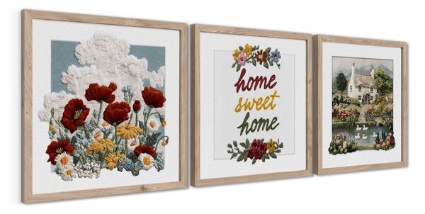 Obrazy v sadě 3 ks 30x30 cm Sweet Home – Styler