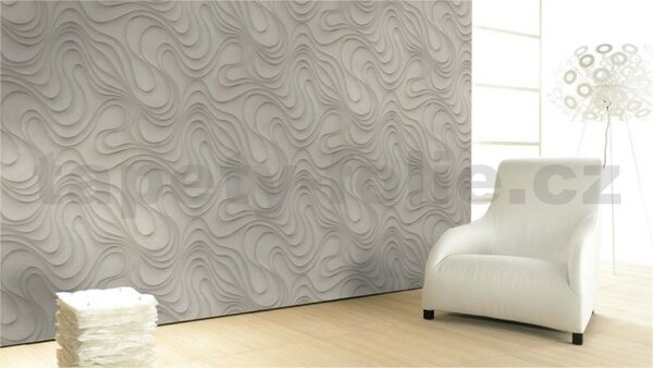 Luxusní vliesové tapety na zeď Colani Evolution 56319, vlnovky světle hnědé, rozměr 10,05 m x 0,70 m, Marburg