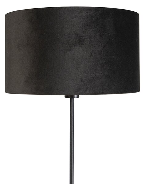 Chytrá stojací lampa černá s černým sametovým stínítkem 35 cm vč. Wifi A60 - Parte